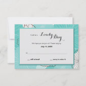 Blauwgroen Floral-reactiekaart Kaart (Voorkant)