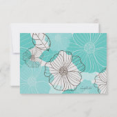 Blauwgroen Floral-reactiekaart Kaart (Achterkant)