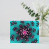 Blauwgroen Floral Sprinkles Briefkaart (Staand voorkant)