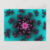 Blauwgroen Floral Sprinkles Briefkaart (Voorkant)