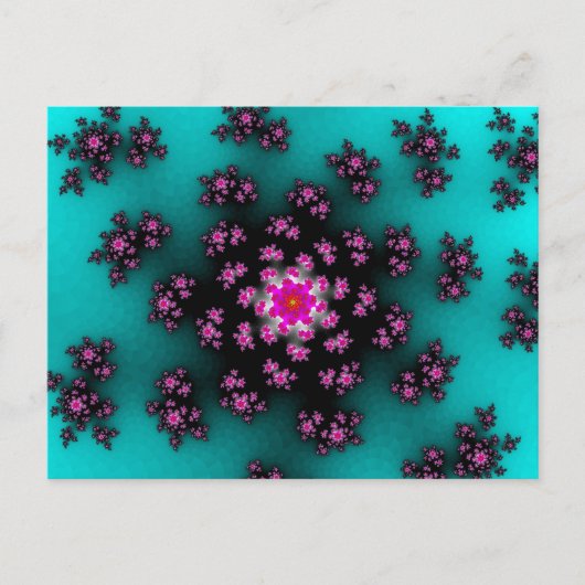 Blauwgroen Floral Sprinkles Briefkaart (Voorkant)