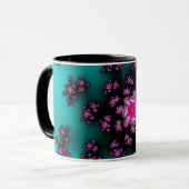 Blauwgroen Floral Sprinkles Mok (Voorkant links)
