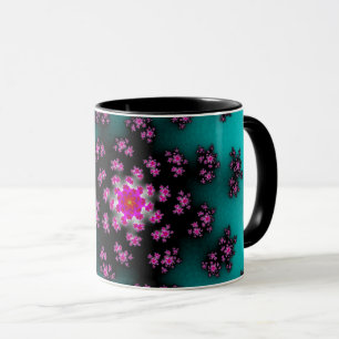 Blauwgroen Floral Sprinkles Mok