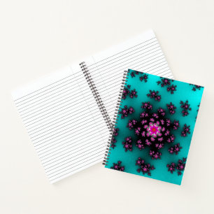 Blauwgroen Floral Sprinkles Notitieboek