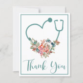 BLAUWGROEN Floral Stethoscoop Hartelijk dank voor  (Voorkant)