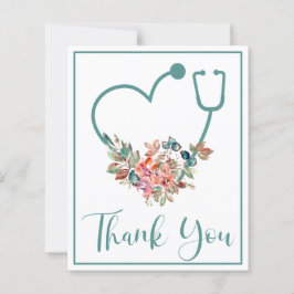 BLAUWGROEN Floral Stethoscoop Hartelijk dank voor 