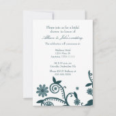 Blauwgroen Floral Swirls Bridal Shower Kaart (Voorkant)
