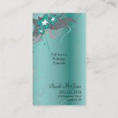 Blauwgroen Floral Wedding Elegant Visitekaartje Mo (Achterkant)