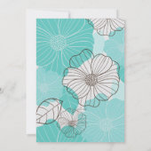 Blauwgroen Floral Wedding Invitations Kaart (Achterkant)