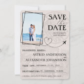 Blauwgroen Florida Passport Bewaar de datum Save The Date (Achterkant)