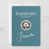 Blauwgroen Florida Passport Bewaar de datum Save The Date (Voorkant)