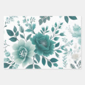 💐Blauwgroen Flower Delight Inpakpapier Vel (Voorkant 2)