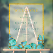 Blauwgroen Flowers Weddenschap Acryl Bord (Neutraal)