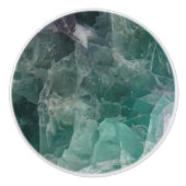 Blauwgroen fluoriet-herstellende kristallen keramische knop (Voorkant)