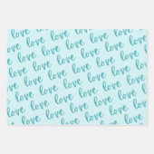 Blauwgroen Folie Droom Geloof Liefde | Turkoois Inpakpapier Vel (Voorkant 3)