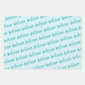 Blauwgroen Folie Droom Geloof Liefde | Turkoois Inpakpapier Vel (Voorkant 2)