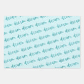 Blauwgroen Folie Droom Geloof Liefde | Turkoois Inpakpapier Vel (Voorkant)