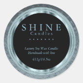 Blauwgroen Folie en zwarte labels (Voorkant)