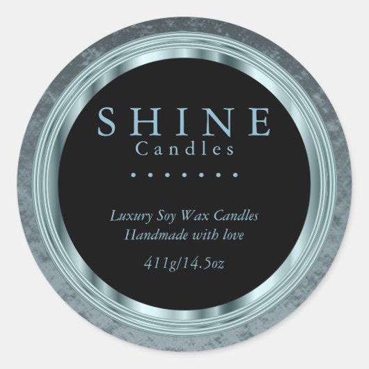 Blauwgroen Folie en zwarte labels (Voorkant)