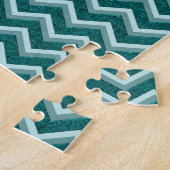 Blauwgroen Folie in reliëf Legpuzzel (Zijkant)