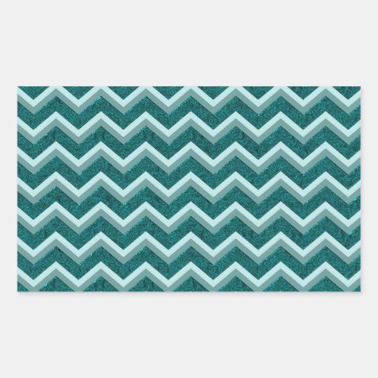 Blauwgroen Folie in reliëf Rechthoekige Sticker (Voorkant)