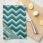 Blauwgroen Folie in reliëf Theedoek (Quarter Fold)