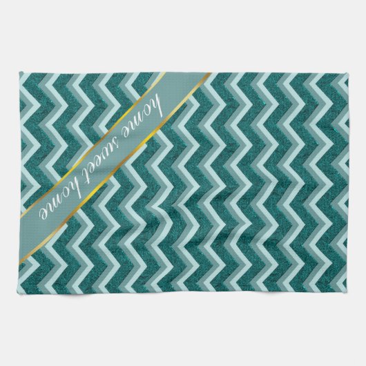 Blauwgroen Folie in reliëf Theedoek (Horizontaal)