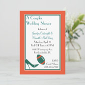 Blauwgroen Footballs paren bruiloft - Uitnodiging (Staand voorkant)