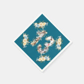 Blauwgroen Foto 13th Birthday Collage Yellow Flowe Servet (Hoek)