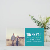 Blauwgroen foto Dank u kaarten (Staand voorkant)