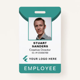 Blauwgroen Foto ID QR Code Medewerker Bedrijf Badge