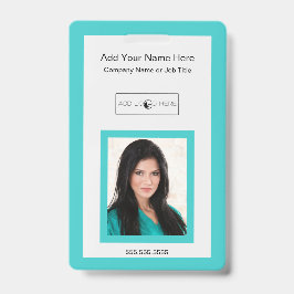 Blauwgroen foto-logo-identificatie toevoegen badge