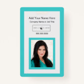 Blauwgroen foto-logo-identificatie toevoegen badge (Achterkant)