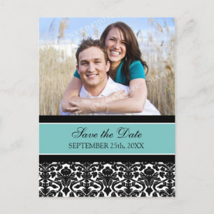 Blauwgroen Foto Save the Date Wedding Briefkaarten