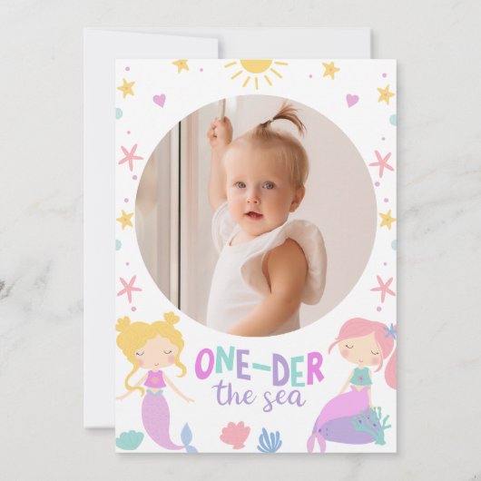 Blauwgroen foto Zeemeermin Oneder Het Zee 1e Verja Kaart (Achterkant)