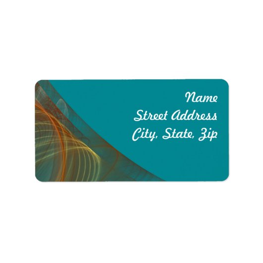 Blauwgroen Fractal Background Address Sticker (Voorkant)