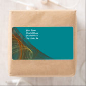 Blauwgroen Fractal Background Shipping Label (Insitu)