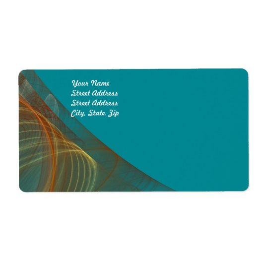 Blauwgroen Fractal Background Shipping Label (Voorkant)