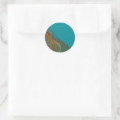 Blauwgroen Fractal BackgroundRound Sticker (Tas)
