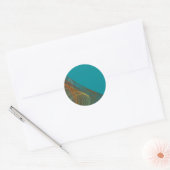 Blauwgroen Fractal BackgroundRound Sticker (Envelop)