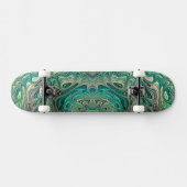 Blauwgroen fractal Paua Abalone Shell Nautical The Persoonlijk Skateboard (Horizontaal)