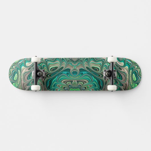 Blauwgroen fractal Paua Abalone Shell Nautical The Persoonlijk Skateboard (Horizontaal)