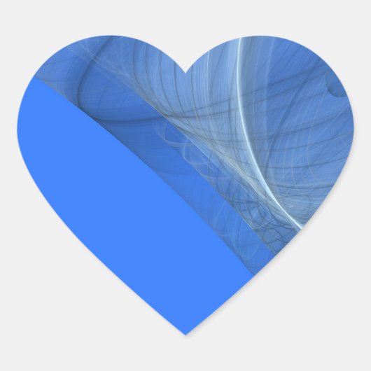 Blauwgroen fractale achtergrondhartsticker hart sticker (Voorkant)