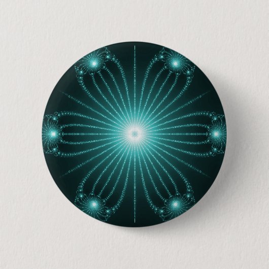 Blauwgroen fractale Button (Voorkant)
