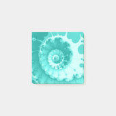 Blauwgroen fractale spiraal 3x3 post-it® notes (Voorkant)