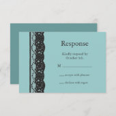 Blauwgroen Frans Lace RSVP (Voorkant / Achterkant)