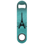 Blauwgroen  Franse Flourish Bottle Opener Speed Flessenopener (Achterkant)