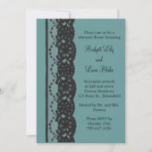 Blauwgroen-Franse Lace Rehearsal Dinner Kaart (Voorkant)