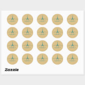Blauwgroen Franse Vlaamse Stickers (Vel)