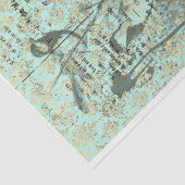 Blauwgroen franse vogels 18 lb ontkoppeling tissuepapier (Detail)